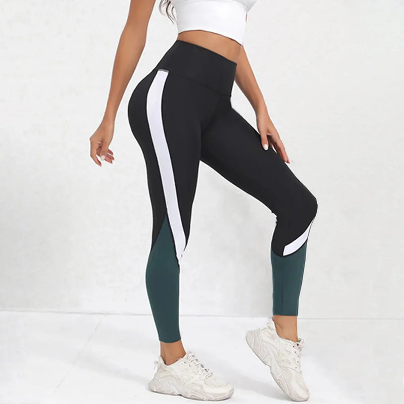 Color blocked High Waist Yoga Pants